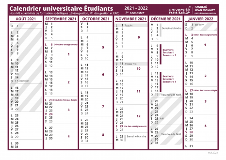 Calendrier Fac Nanterre 2023 Calendrier Universitaire | Faculté De Droit-Economie-Gestion
