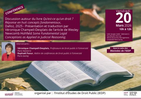 Discussion autour du livre Qu’est-ce qu’un droit ? Réponse en huit concepts fondamentaux (Dalloz, 2025)