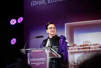 Estelle Iacona, Présidente de l'Université Paris-Saclay pendant son discours