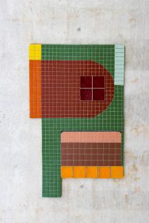 Photo d'une des mosaïques de l'oeuvre "Énigmes" par Delphine Lescuyer